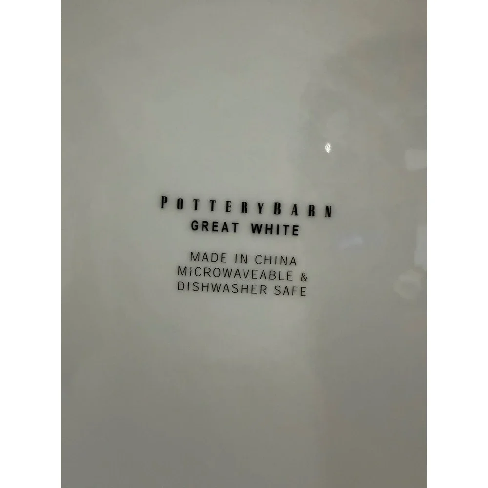Pottery Barn Great White Charger Plates Set of 2 White Porcelain 12 Inch Round